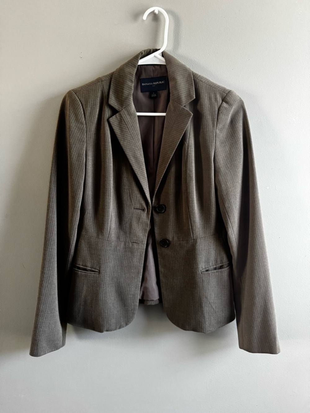 Banana Republic Brown Pinstripe Women's Tailored Blazer